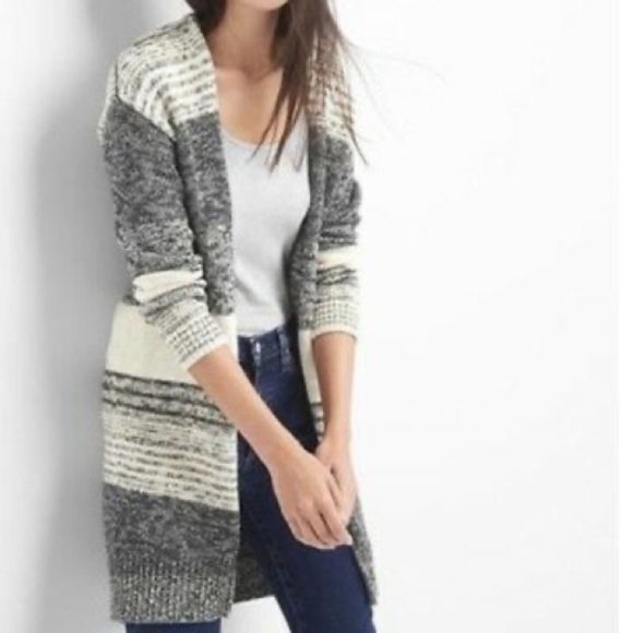 GAP Sweaters - GAP FOR GOOD 100% Cotton Marled Chunky Cardigan